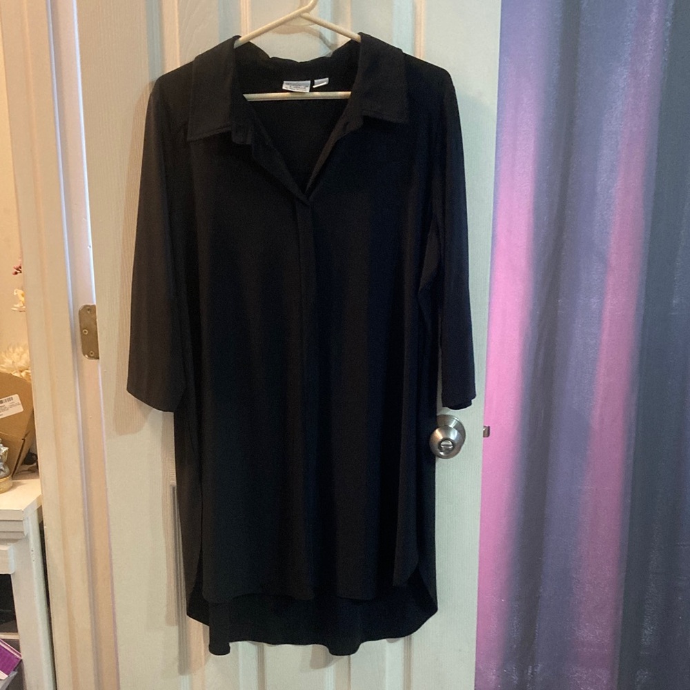 Women with Control Elegant Black Tunic